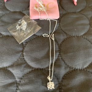 Lab Created 1 ct Diamond necklace with studs